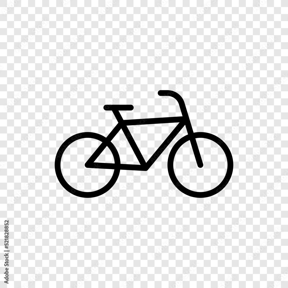Poster bicycle simple icon vector. flat design. transparent grid.ai