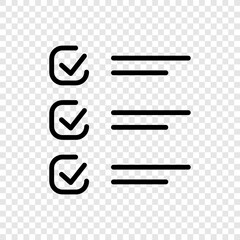 Checklist logo simple icon vector. Flat design. Transparent grid.ai