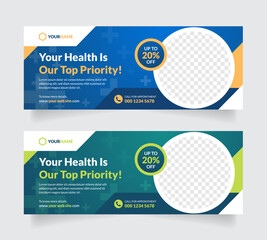 Medical and Healthcare Social Media Cover or Banner Template