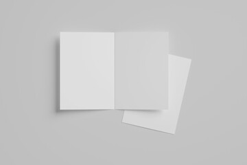 Blank A4 Bi-Fold Brochure Mockups