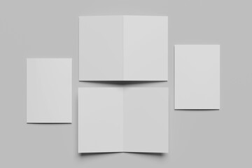 Blank A4 Bi-Fold Brochure Mockups