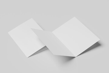 Blank A4 Bi-Fold Brochure Mockups