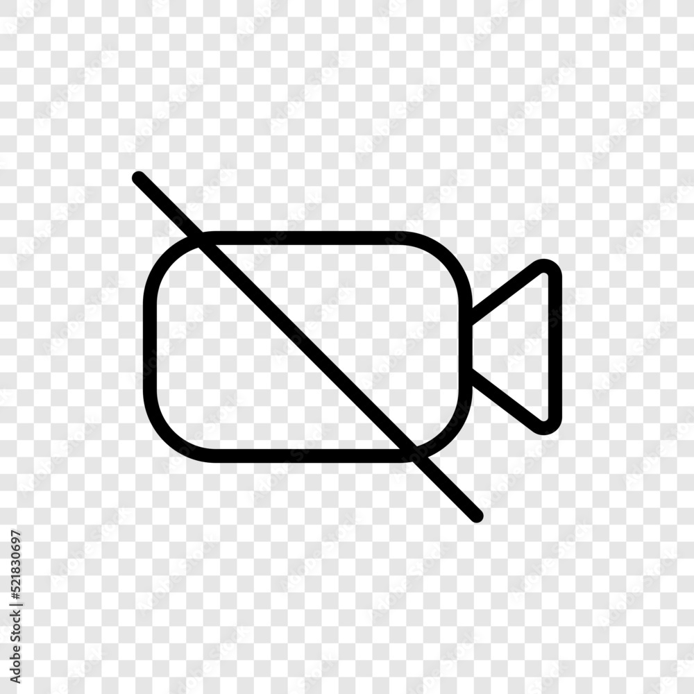 Poster no camera simple icon vector. flat design. transparent grid.ai