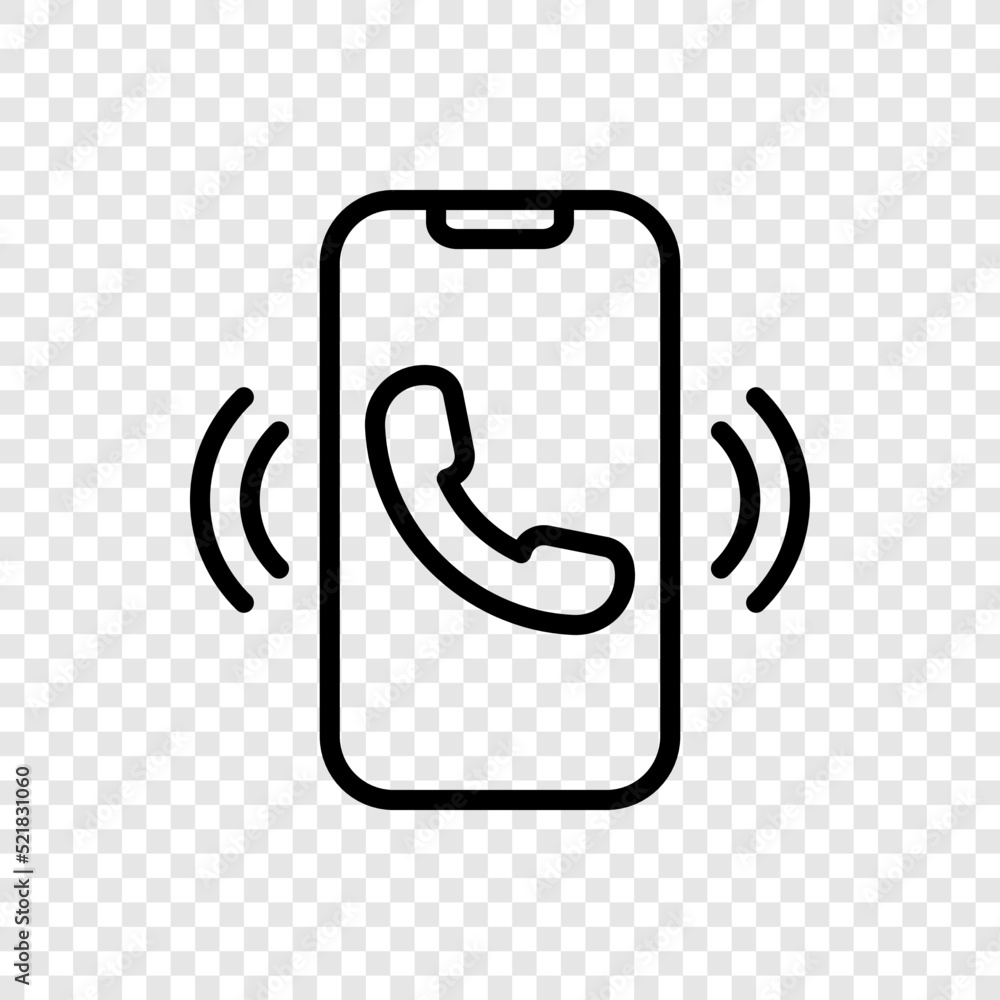 Poster phone notification, call simple icon vector. flat design. transparent grid.ai