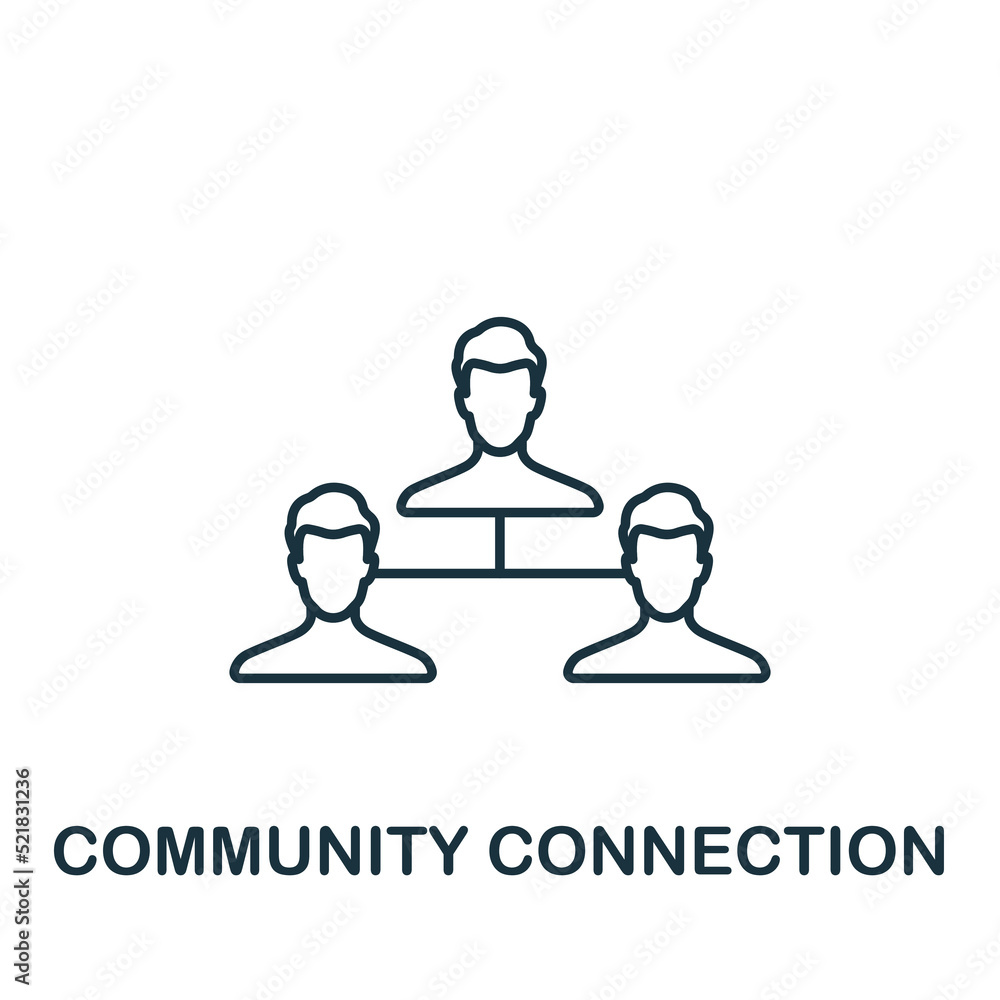 Poster community connection icon. monochrome simple community icon for templates, web design and infographi