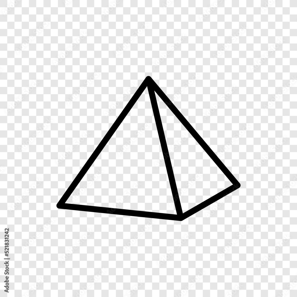 Poster pyramid simple icon vector. flat design. transparent grid.ai