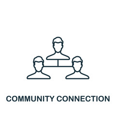 Community Connection icon. Monochrome simple Community icon for templates, web design and infographics