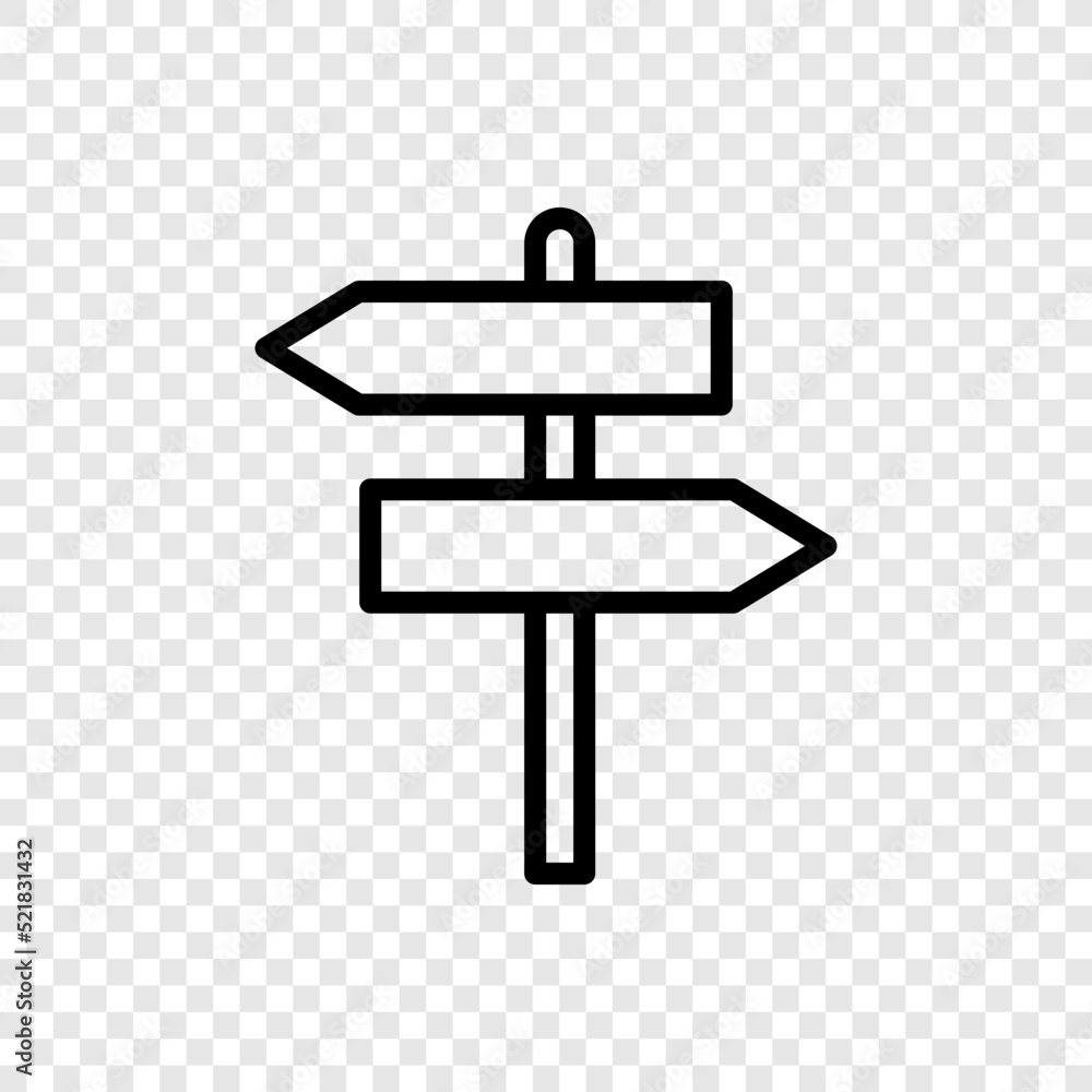Aufkleber signpost simple icon vector. flat design. transparent grid.ai