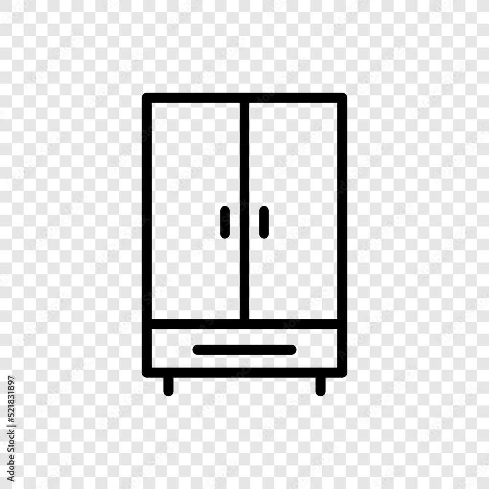 Poster wardrobe simple icon vector. flat design. transparent grid.ai