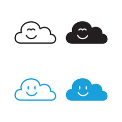 smile cloud logo vector