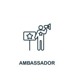 Ambassador icon. Monochrome simple Community icon for templates, web design and infographics