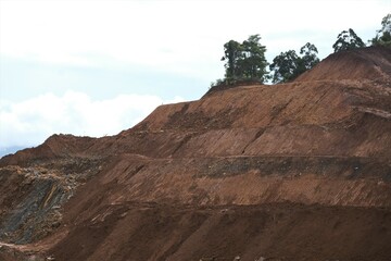 Fototapeta premium Open nickel mining activity by clearing land