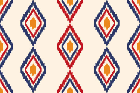 ikat seamless diamond pattern Can be used in fabric design for background, wallpaper, carpet, textile, clothing, wrapping, accessories, decorative paper, embroidery illustration vector.