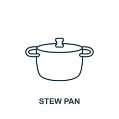 Stew Pan icon. Monochrome simple Cooking icon for templates, web design and infographics