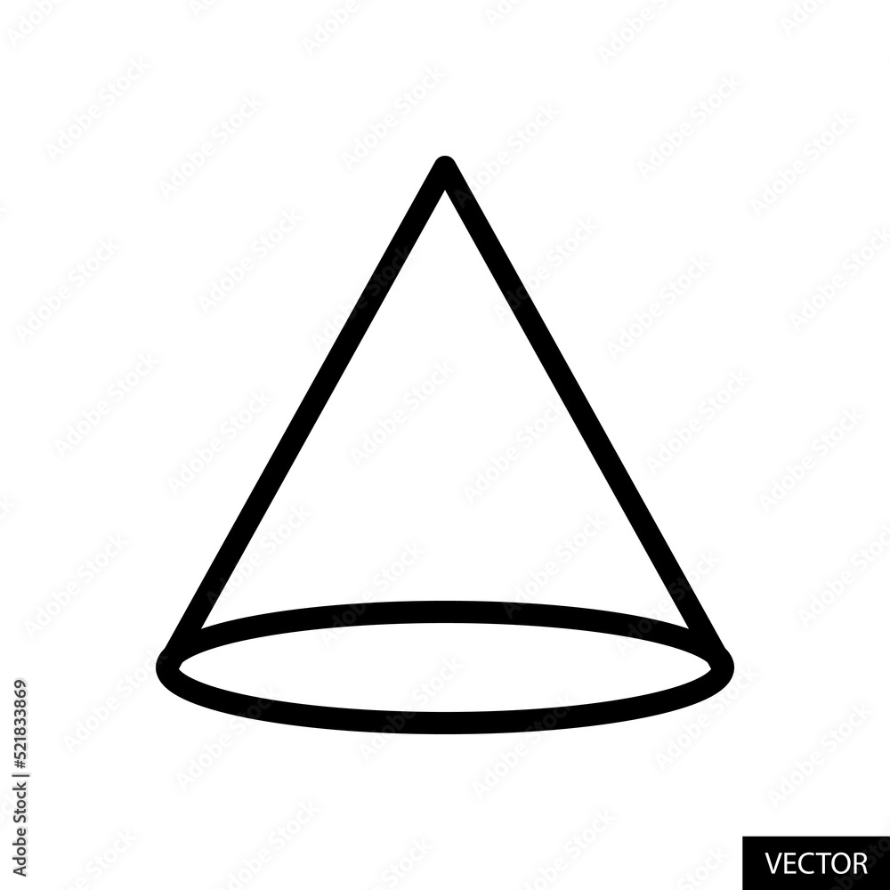 Poster cone shape vector icon in line style design for website design, app, ui, isolated on white backgroun