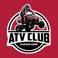 ATV club adventure circle emblem badge logo vector isolated