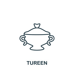 Tureen icon. Monochrome simple Cooking icon for templates, web design and infographics