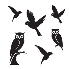 Bird black vector silhouette vector