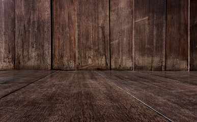 vintage plank wooden panel wall and floor siding weathered background