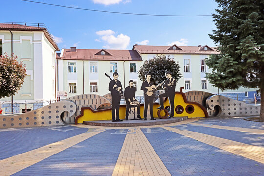Vinnytsia, Ukraine - August 06, 2022: The Beatles installation in the center of city