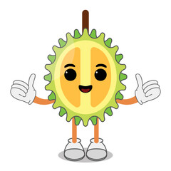 cute and cheerful durian characters that look alive. durian mascot. vector illustration