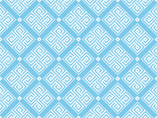 Abstract geometric pattern. A seamless vector background. White and blue ornament. Graphic modern pattern. Simple lattice graphic design