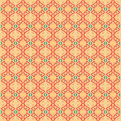 Obraz premium Ornament pattern design template with decorative motif. background in flat style. repeat and seamless vector for wallpapers, wrapping paper, packaging printing business, textile, fabric