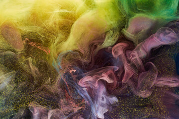 Liquid fluid art abstract background. Mix of dancing acrylic paints underwater © amixstudio
