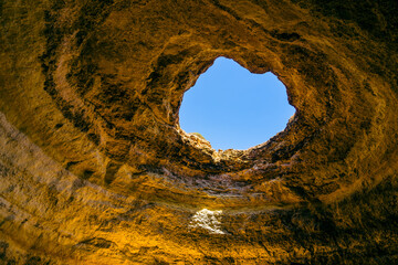 old cave on the coast of the algarve in Portugal
