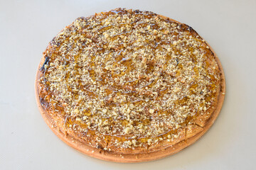 Turkish Dessert Sobiyet  Baklava, mussels baklava and classic baklava with Pistachio . Cevizli, Fistikli Baklava, top view.