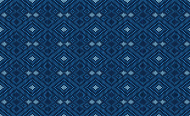 Knitted Pattern Vector, Embroidery Continuous Background, Textile Crochet art, Tribal Template design
