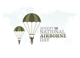 vector graphic of national airborne day good for national airborne day celebration. flat design. flyer design.flat illustration. - obrazy, fototapety, plakaty