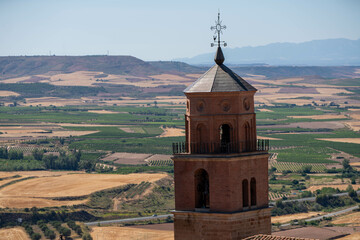 church overseeing crops