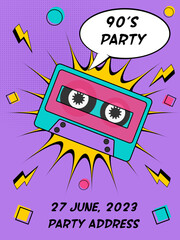 Party poster in retro style