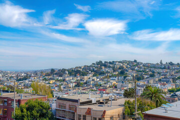 Fototapeta na wymiar Residential area on a mountain at San Francisco, California