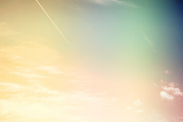 Naklejka premium Sky landscape with clouds in pastel colors