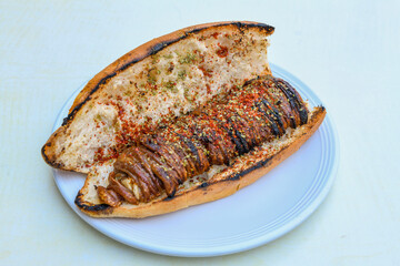 Traditional Turkish Food Kokorec. izmir kokorec.