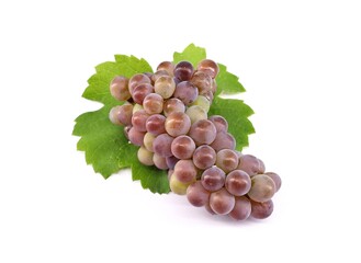 Obraz premium Bunch of Pinot Gris grape with multicolored berries, on white background