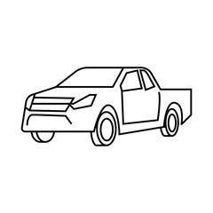 thin line icons for Pickup truck and shadow,vector illustrations