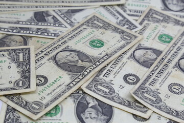One US Dollar bill in many layout  for example as background