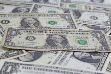One US Dollar bill in many layout  for example as background
