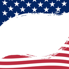 American Flag Border Frame Background Vector Illustration