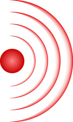 Obraz premium Problem point with pain waves. Red ache spot