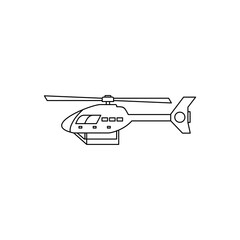 Helicopter. monochrome icon vector on white background