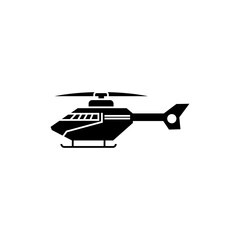 Helicopter. monochrome icon vector on white background