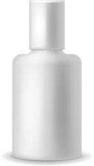 White plastic bottle mockup. Realistic liquid container