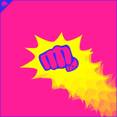 Karate emblem. Martial art creative colored simbol design. Vector, EPS.