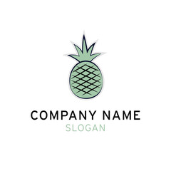 Pineapple Fruit Food Logo Design Idea Vector Template