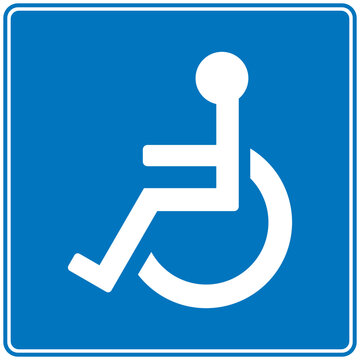 disabled person wheelchair sign vector