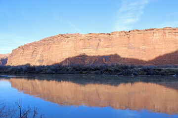 Fototapeta na wymiar Colorado River Valley, Utah in winter 